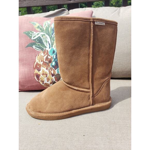 BearPaw Suede Leather Shearling Lined Brown Boots size 11 - Picture 11 of 12